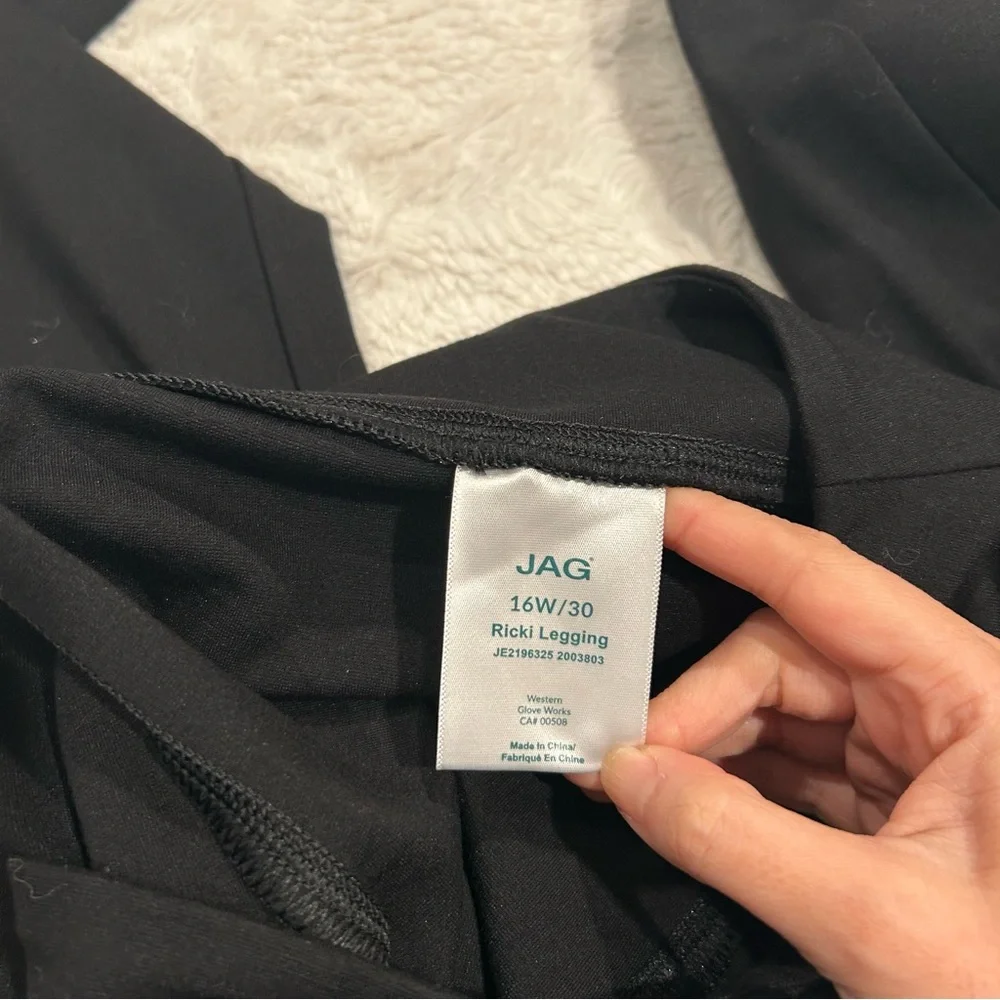 JAG - Pull On Black High Rise Ricki Leggings Pants 16W/30 - Picture 8 of 9